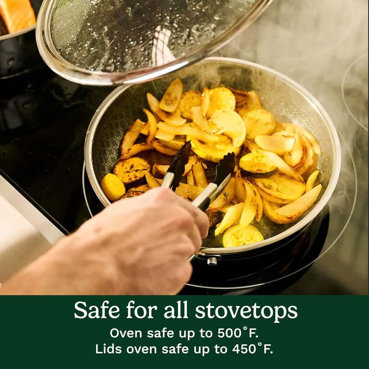 CUISINART FusionPlus Nonstick Stainless Steel Cookware Set, 4-Piece Skillet Cooking Set with PFAS-Free PURELYSEAR Ceramic Non Stick Technology, Scratch Proof, Cool Grip Handles, Dishwasher Safe