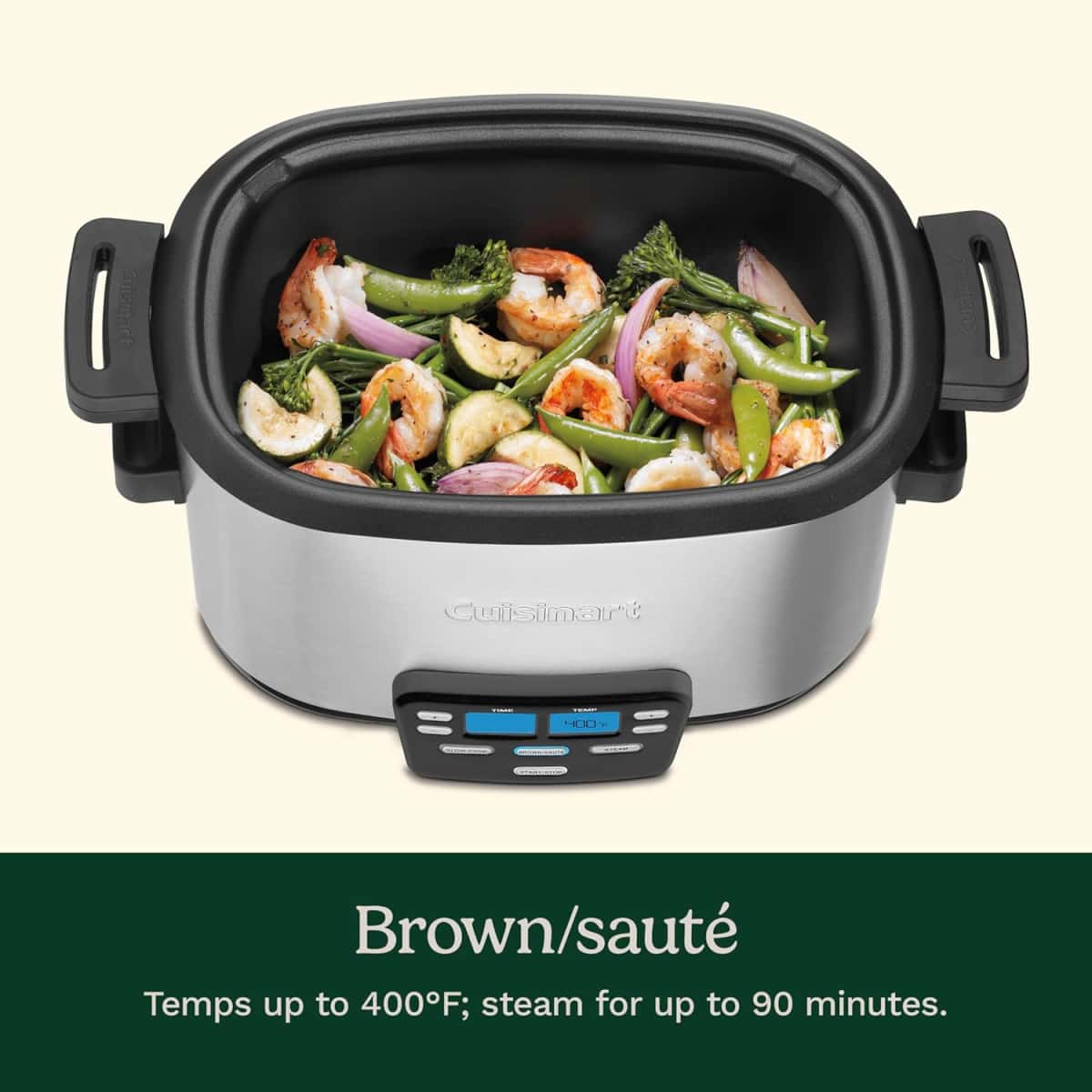 Cuisinart 3-In-1 Cook Central 6-Quart Multi-Cooker: Slow Cooker, Brown/Saute, Steamer, MSC-600 NAS, Silver