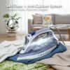 OVENTE Steam Iron for Clothes, 1200W Flat Iron with Non-Stick Ceramic Soleplate, Precise Thermostat Dial, Auto Shutoff, Self-Cleaning, Anti-Drip & 11.83oz Water Tank for Ironing Fabrics, Blue IRNL77BL