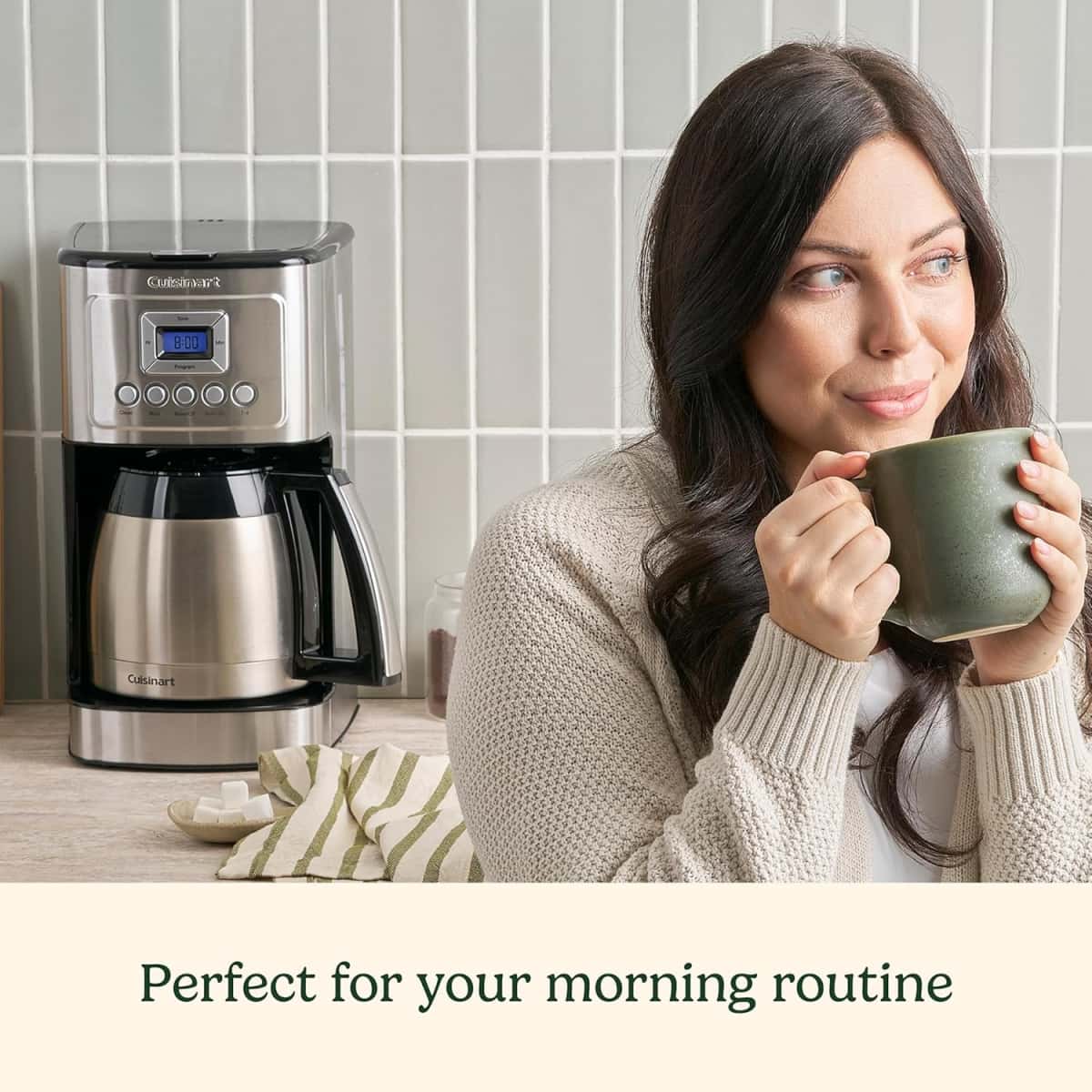 Cuisinart 12-Cup Coffee Maker, Programmable PerfecTemp Thermal Carafe Coffee Machine with 1-4 Cup Setting, Brew Strength Control and Brew Pause, Stainless Steel, DCC-3400NAS, Silver