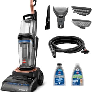 BISSELL Revolution HydroSteam Carpet Cleaner, Upright Deep Cleaner, HydroSteam Technology, 4-inch Self-Cleaning Tough Stain Tool & Formulas Included, 4123