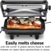 Hamilton Beach Panini Press Sandwich Maker & Electric Indoor Grill with Locking Lid, Opens Wide to Fit Any Thickness for Quesadillas, Burgers & More, Nonstick 8" x 10" Grids, Chrome (25460AG)