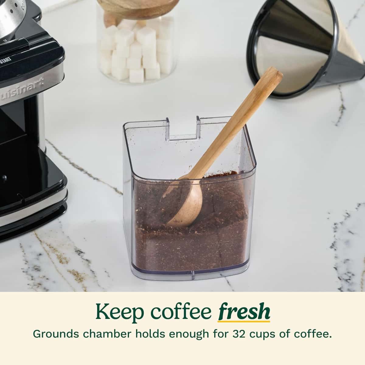 Cuisinart Coffee Grinder, Electric One-Touch Automatic Burr Coffee Grinder with 18-Position Grind Selector, Cup Size Selector for 4 – 18 Cups, DBM-8P1, Black Stainless