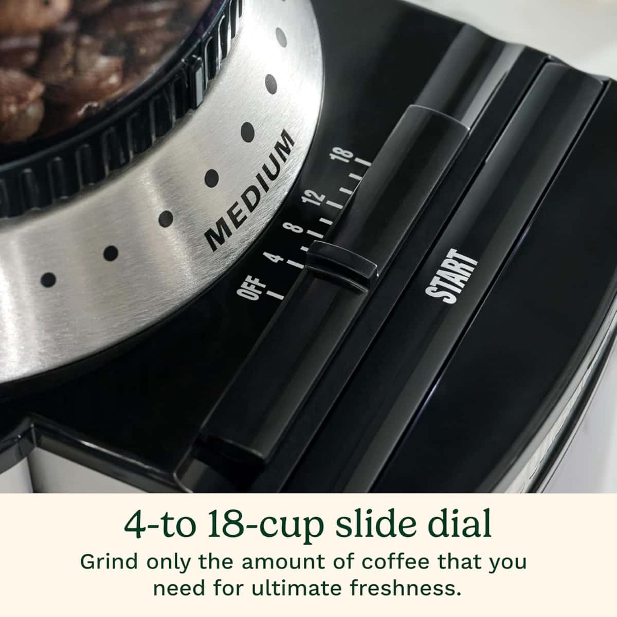 Cuisinart Coffee Grinder, Electric One-Touch Automatic Burr Coffee Grinder with 18-Position Grind Selector, Cup Size Selector for 4 – 18 Cups, DBM-8P1, Black Stainless