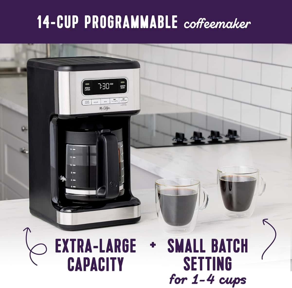 Mr. Coffee 14 Cup Programmable Coffee Maker Stainless Steel