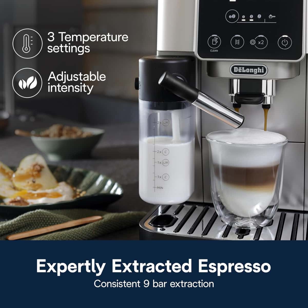 De'Longhi Magnifica Start Automatic Espresso Machine with Auto Milk Frother & Built in Grinder - 5 One-Touch Recipes, Easy-to-Clean, Home Barista Coffee Maker for Lattes, Cappuccino, Iced Coffee