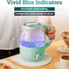 Elite Gourmet EKT1220M 1.2L Electric BPA-Free 1200W Glass Kettle, Temperature Dial Keep Warm Function, Cordless 360° Base, Blue LED Interior, Auto Shut-Off Function – Quick Boil, Mint