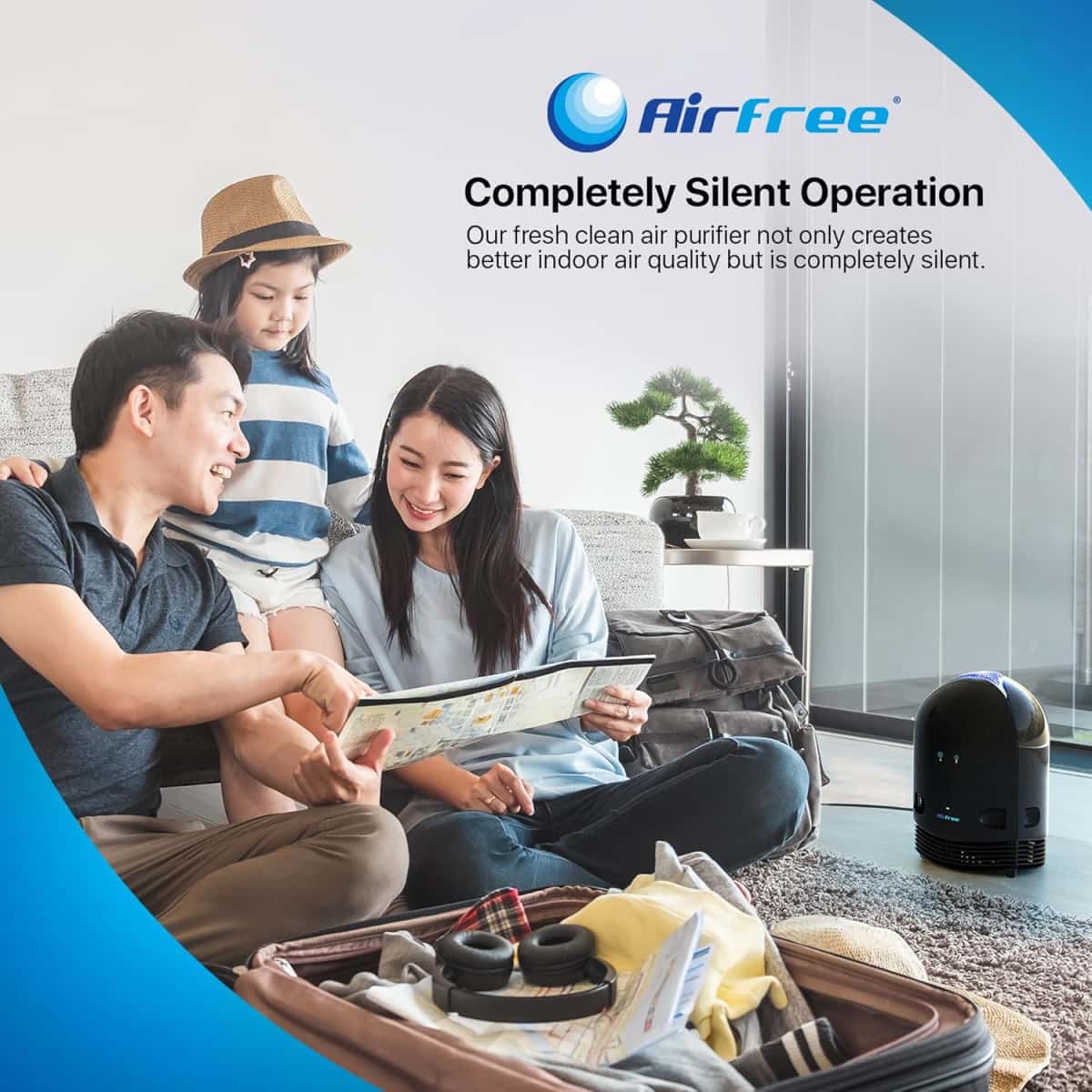 Airfree P3000 New 2025 Design, Silent, Maintenance-free, filterless, efficiently destroys mold, allergens, bacteria, viruses. Air Sterilization core lasts up to 20 years, Extra boost when needed