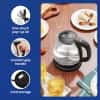 Elite Gourmet EKT1001 Electric 1.0L BPA-Free 1100W Glass Kettle Cordless 360° Base, Stylish Blue LED Interior, Handy Auto Shut-Off Function – Quickly Boil Water For Tea & More, Black