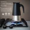 Mixpresso Black 6 Cup Greca Stovetop Espresso Pot 300ml/10oz, Moka Pot with Coffee Percolator Design, Stainless Steel Stove Top Coffee Maker for Camping or Home Use,Italian Stovetop Espresso Maker