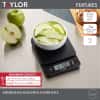 Taylor Glass Top Food Scale with Touch Controls, 11 lb Capacity, Sleek Black Design for Precision Food Measurement in Grams and Ounces