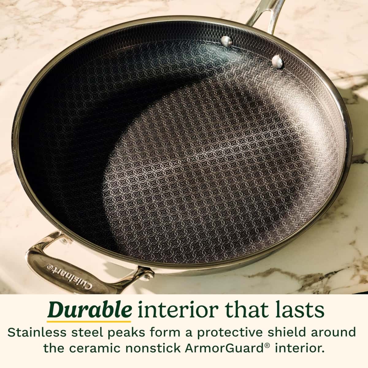 CUISINART FusionPlus Nonstick Stainless Steel Cookware Set, 4-Piece Skillet Cooking Set with PFAS-Free PURELYSEAR Ceramic Non Stick Technology, Scratch Proof, Cool Grip Handles, Dishwasher Safe