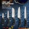 Cutluxe Kitchen Knives, 5 Pcs Chef's Knife Set – Razor Sharp German Steel, Full Tang, Ergonomic Handles – Artisan Series