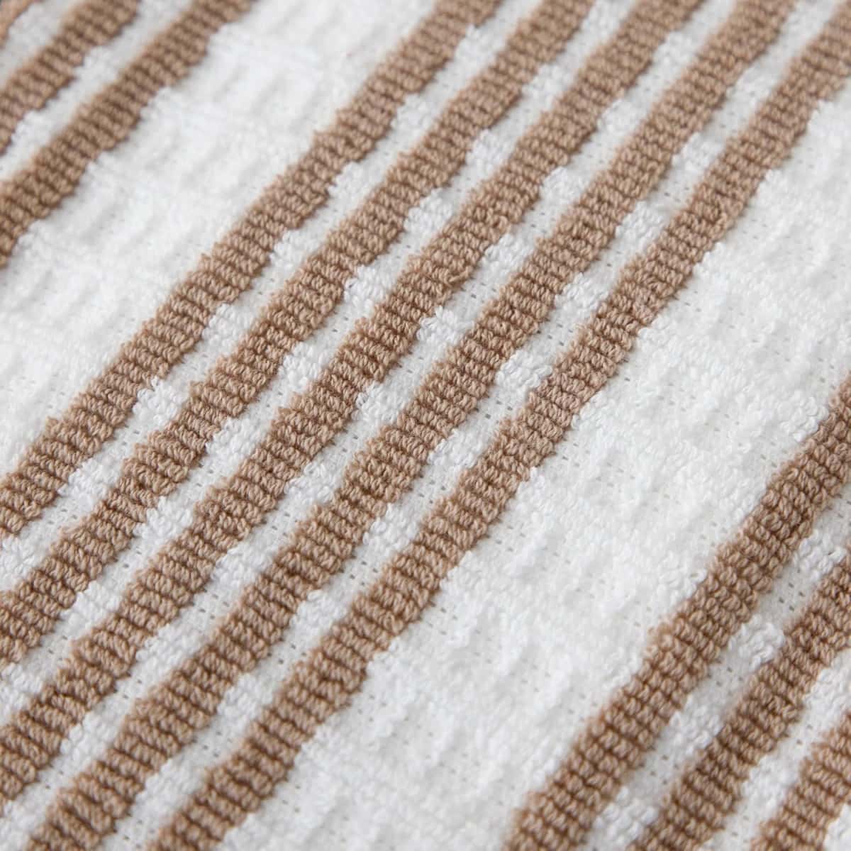 T-Fal Premium Kitchen Towel (4-Pack), 16"x26" Highly Absorbent, Super Soft Long Lasting 100% Cotton Solid/Check Hand Towels, Tea Towels, Sand