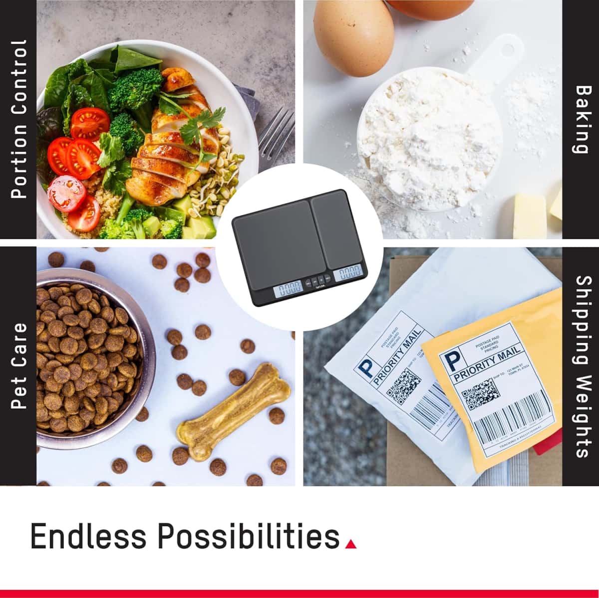 Taylor Dual Platform Food Kitchen Scale, Digital Grams and Ounces for Weight Loss, Baking, Cooking, Meal Prep, Spices, and Coffee, Backlit Display, Glass Platforms, 15lb, and 16oz Capacity, Black