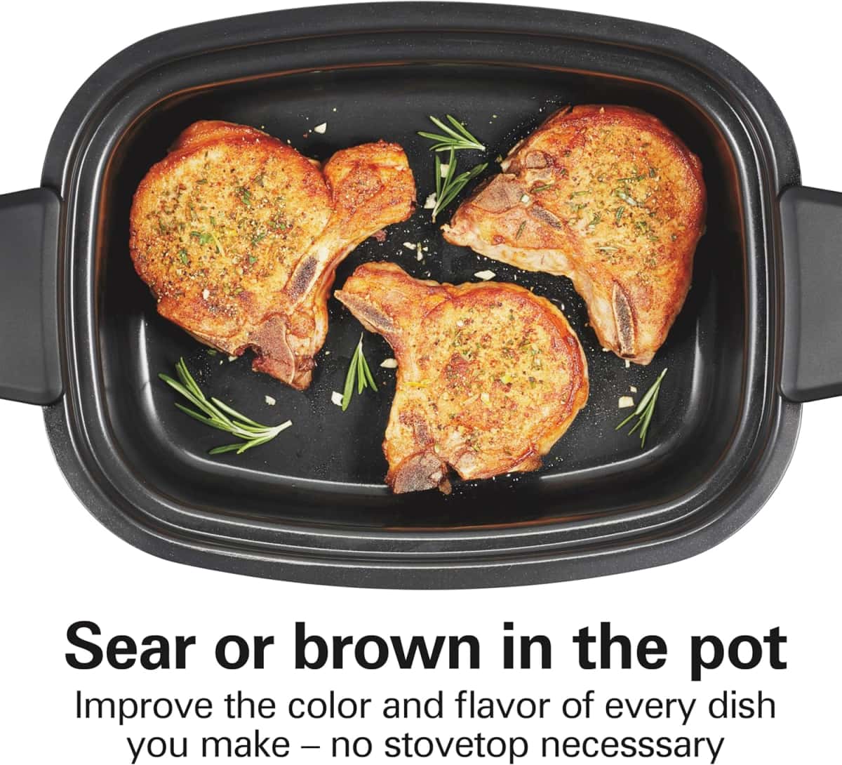 Hamilton Beach 6 Quart 9-in-1 Programmable Slow Cooker with Sear, Browning, Rice, Steam, Sauté, Roast Delay Start & Keep Warm Functions, Nonstick PFAS-Free Dishwasher Safe Crock, Black (33604)