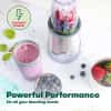 BELLA (13330) Personal Size Rocket Blender, Perfect for Smoothies & Healthy Drinks, Grinding, Chopping & Food Prep, 12 Piece Set, Stainless Steel/Chrome